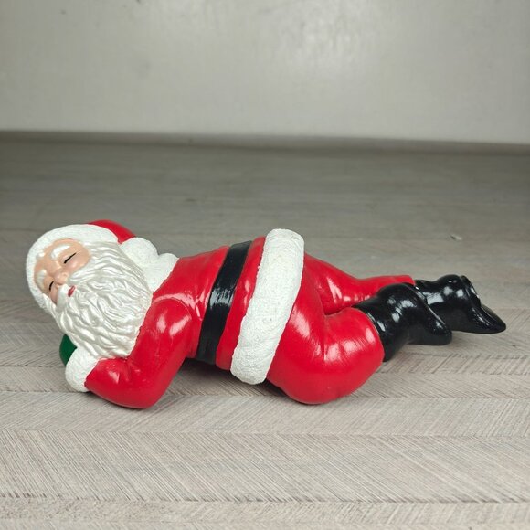 Vintage Ceramic Sleeping Santa Figurine Christmas Decoration Skelf Sitter 9" - Picture 8 of 8
